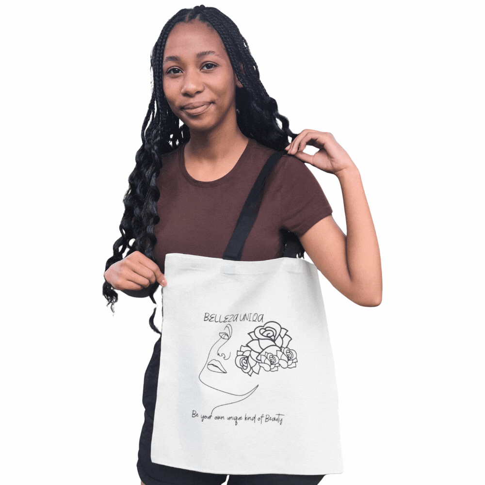 Pure Cotton Tote Bag with black straps